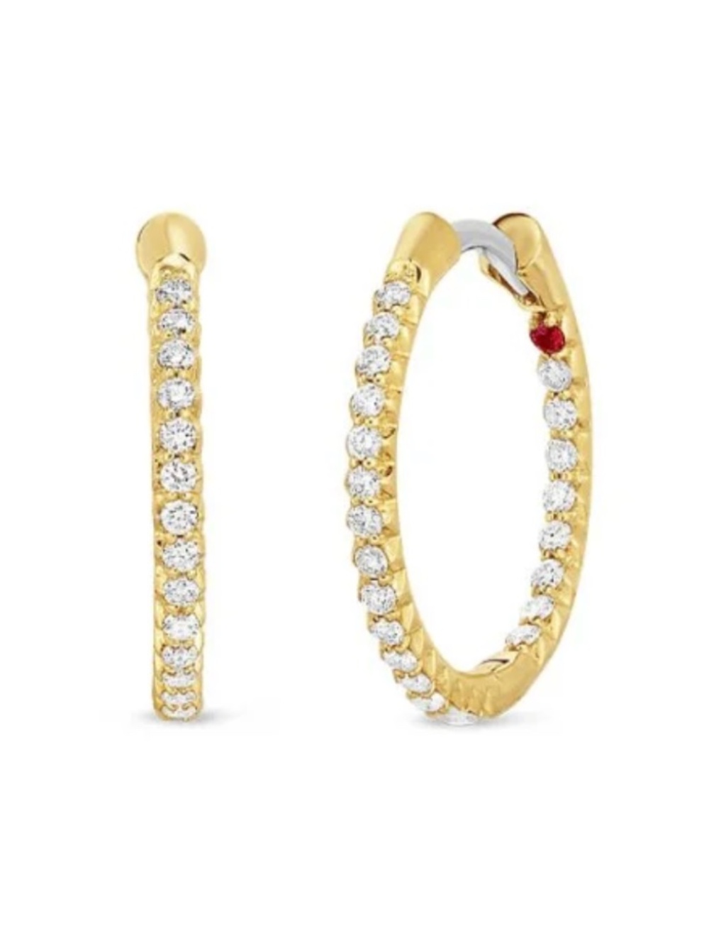 Roberto Coin 18K YELLOW GOLD X-SMALL THE PERFECT DIAMOND HOOP® EARRINGS